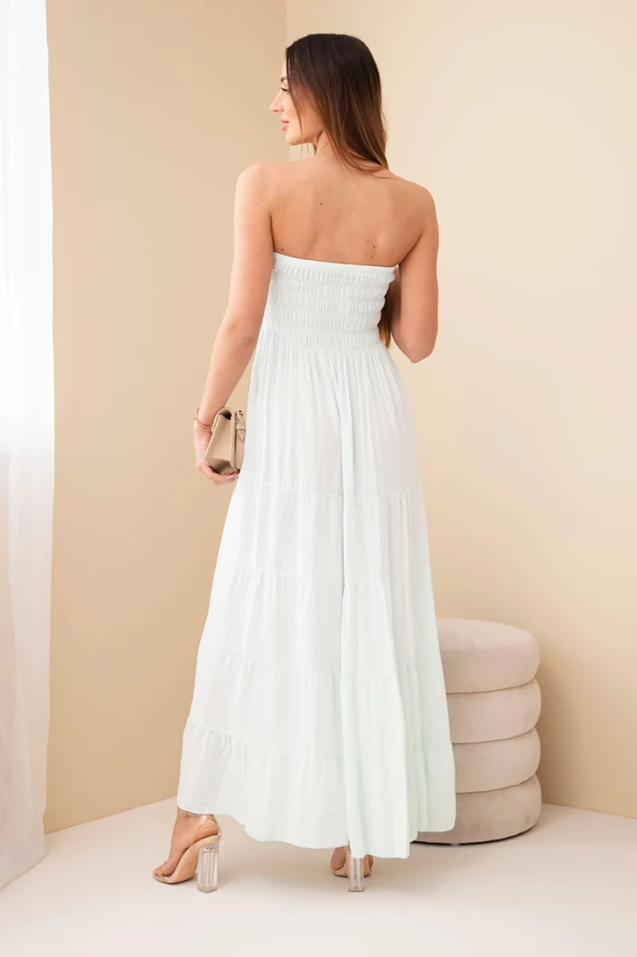 Women's viscose dress with elastic top mint