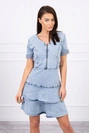 Stretch-Denim-Kleid mit Reißverschlussausschnitt S/M-L/XL