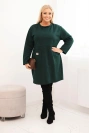 Dámská sukýnka Plus Size máslová s kapsou a 3/4 rukávem tmavě zelená