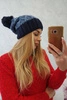 Czapka z polarem Milano K203 jeans+granatowy