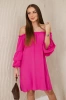 Spanisches Kleid mit Rüschen am Ärmel Fuchsia