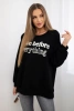 Sweatshirt mit aufgestickter Aufschrift schwarz