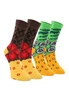 Socken mit Burgerdruck – Set aus 2 Paar Unisex in origineller Verpackung