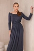 Long waisted viscose dress Graphite