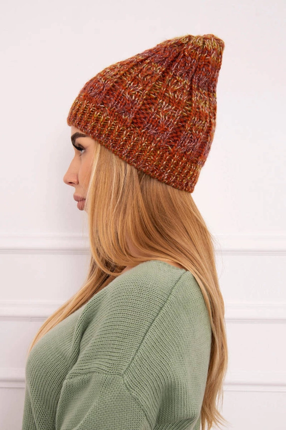 Cap with fleece Melisa K241 foxy+olive+dark pink