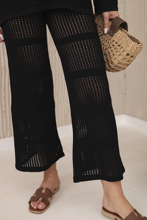 Openwork set Rayon black