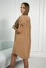 Dress tied on the sleeves camel 