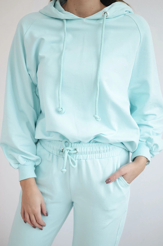Sweatshirt set with a hood mint