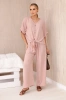 Комплект блузки с брюками темно-пудрово-розовый