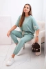 Dámský viskózový komplet s krátkým rukávem a nohavicemi máta