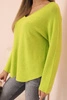 Women's sweater with viscose and V-neck pistachio