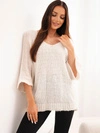 Damenpullover mit lockerem Schnitt und V-Ausschnitt beige