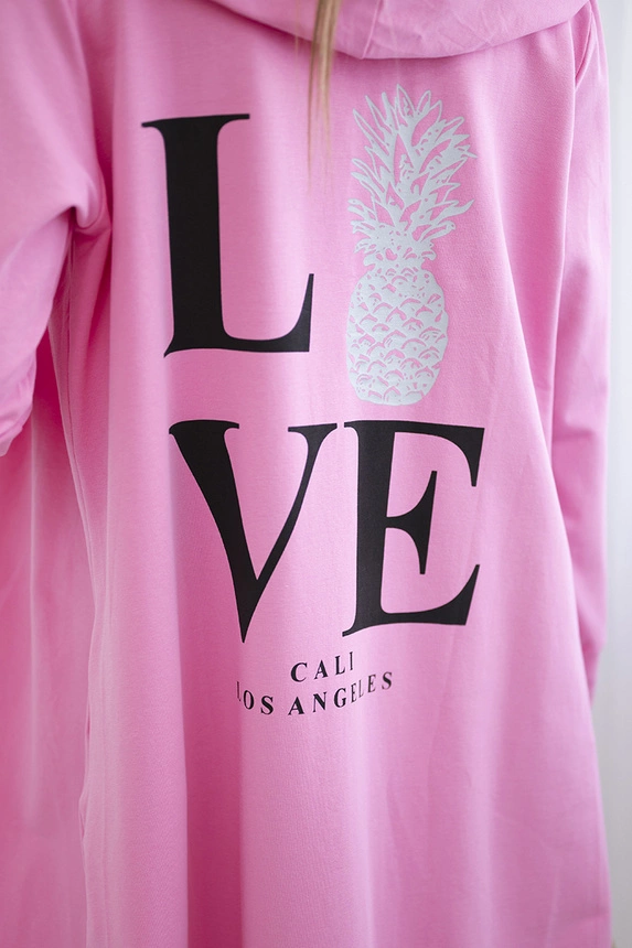 Cardigan with print light pink