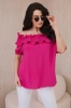 Spanish blouse with a decorative frill fuchsia