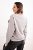 Damen Sweatshirt aus Baumwolle Basic mit Rundhalsausschnitt grau