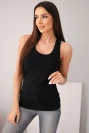 Women's sleeveless cotton top with a round neckline black