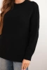 Women's sweater with wool, long sleeves and round neckline black