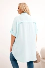 Damenbluse Plus Size aus Viskose mit längerem Rücken hell mintgrün