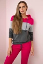 Set with colorful stripes fuchsia+gray