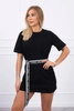 Dress with a decorative belt black