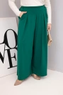 Damen Baumwollhose Plus Size mit weitem Bein und lockerer Passform dunkelgrün