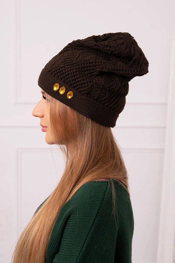 Women's cap Maryna K407 brown
