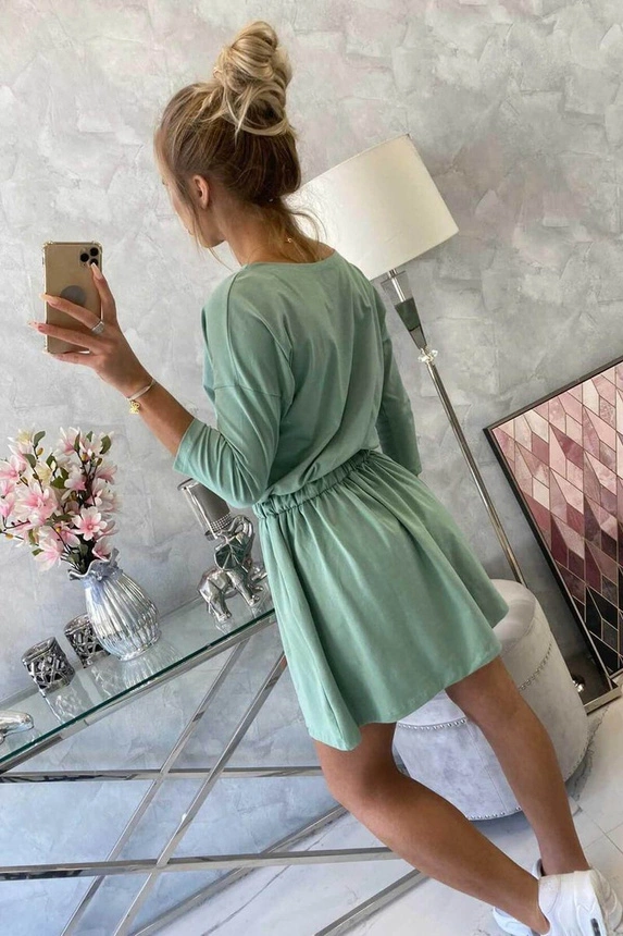 Dress with sequin pocket dark mint