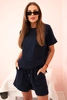 Punto-Set für Damen mit kurzen Ärmeln und Shorts marineblau
