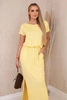 Viscose dress with pockets yellow