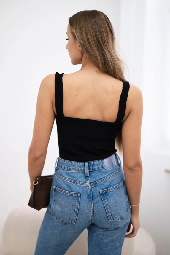 Trägerloser Bodysuit schwarz