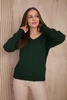 Sweater with V neckline dark green