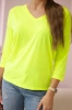 V-neck blouse yellow neon