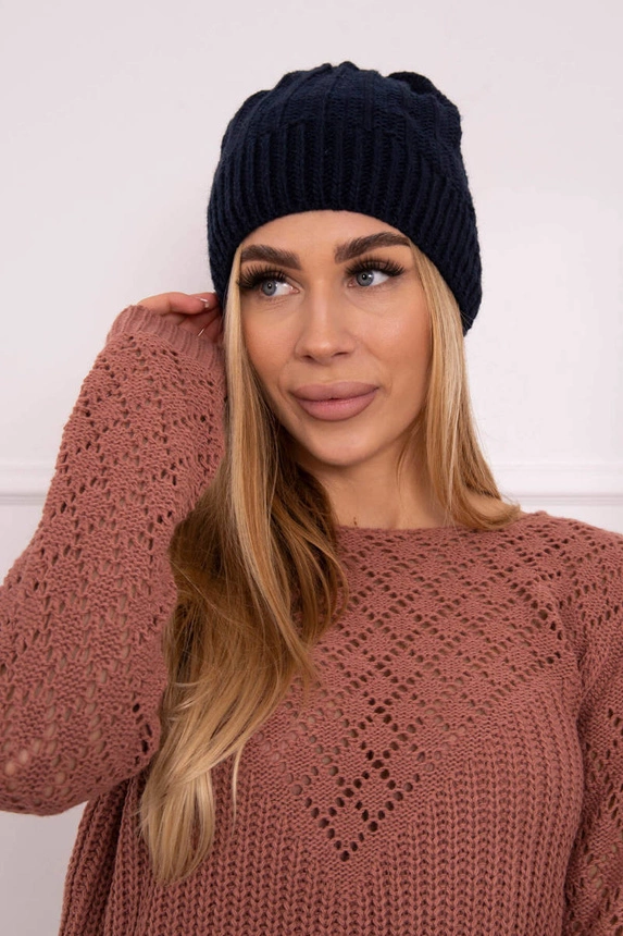 Cap with fleece Anna K238 navy blue