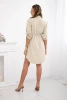 Kleid mit Knopfverschluss und Bindeband in der Taille Dunkelbeige