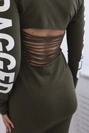 Zerlumptes khakifarbenes Kleid