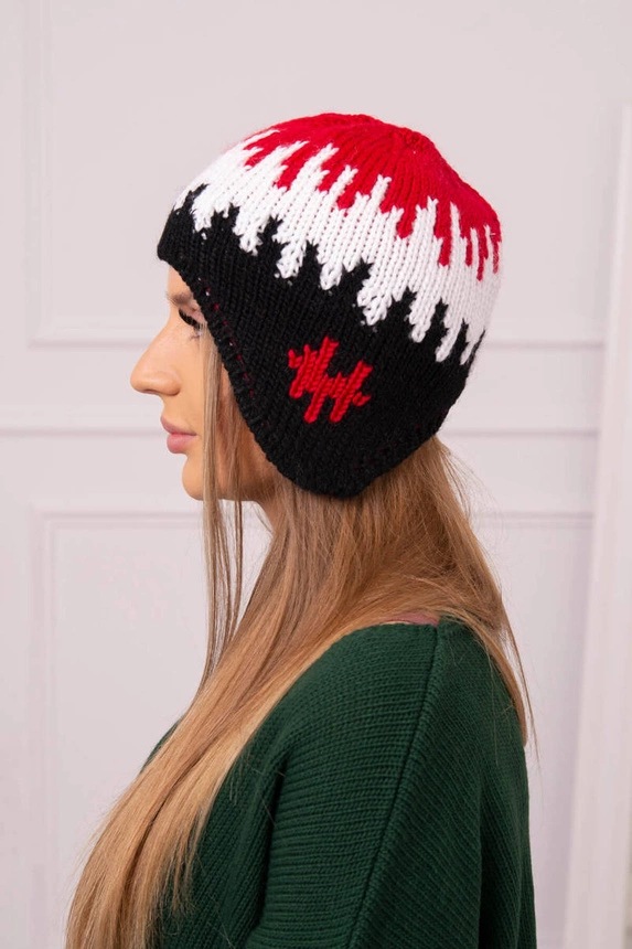 Women's cap Nikol K405 red+white+black