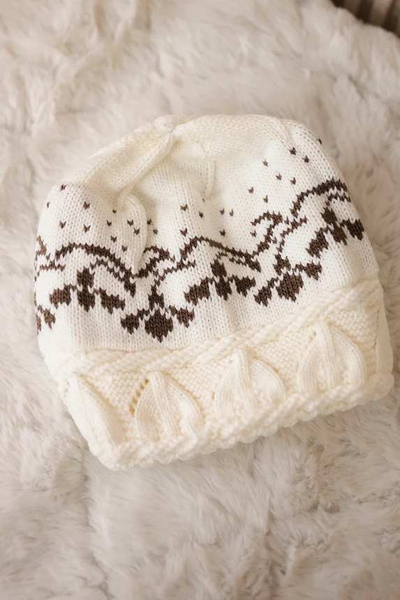 Women's cap Kira K374 ecru+brown