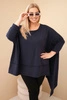 Tunika damska Plus Size z bawełny z asymetrycznym dołem granatowa