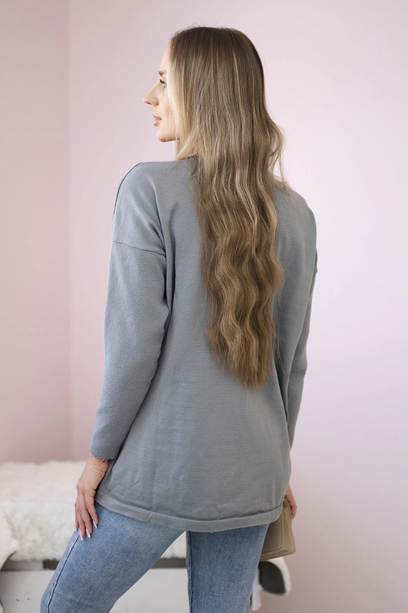 Pullover mit Vordertaschen grau