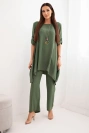 Set Bluse + Hose mit Anhänger  Licht khaki