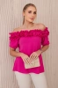 Spanish blouse with a small frill fuchsia