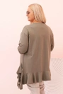 Dámská blůza Plus Size s bavlnou, kapsou a ohrnutým rukávem kiwi