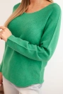 Women's sweater made of viscose with long sleeves and a round neckline green