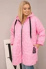 Damenjacke Plus Size gesteppte mit Kapuze und dem Schriftzug HOPE hellrosa