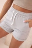 Women's cotton shorts with an elastic band and tie at the waist gray melange