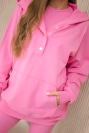 Set 3 in 1 sweatshirt, top and short leggings pink