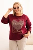Dámska mikina Plus Size s kapucňou a potlačou, grafitová