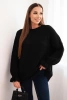 Women's sweater with a blend of mohair and wool in a loose fit black