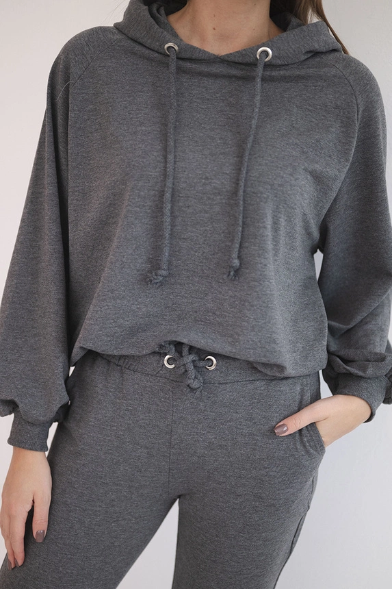 Sweatshirt set with a hood graphite