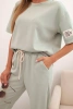 Women's viscose set with short sleeves and trousers mint